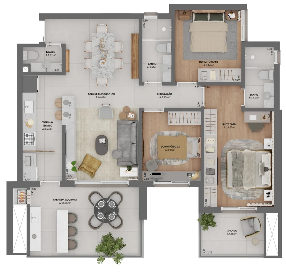 Apartamento para venda no bairro Panazzolo em Caxias do Sul