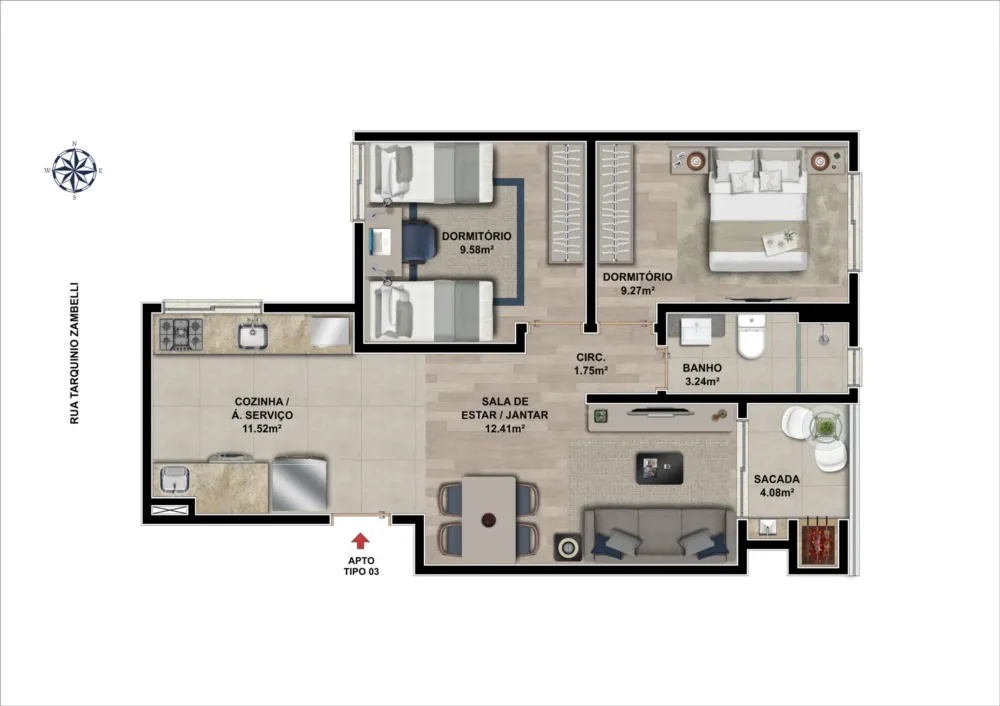Apartamento para venda no bairro Nossa Senhora de Lourdes em Caxias do Sul