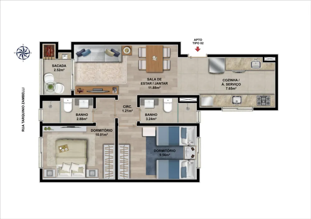 Apartamento para venda no bairro Nossa Senhora de Lourdes em Caxias do Sul