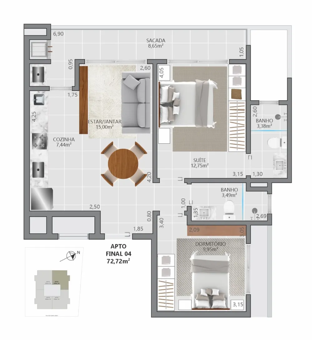 Apartamento para venda no bairro Centro em Torres