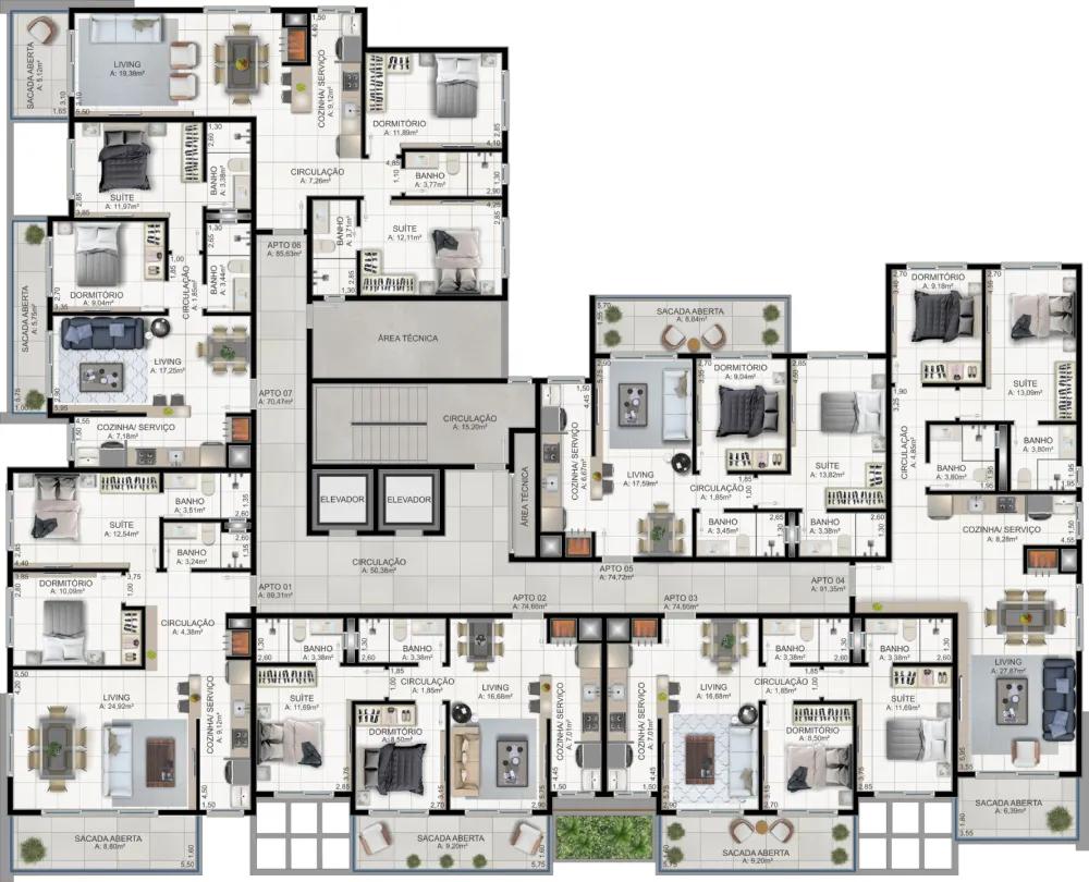 Apartamento para venda no bairro Praia da Cal em Torres