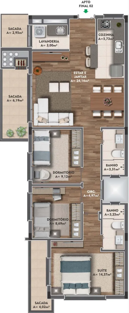 Apartamento para venda no bairro Cruzeiro em Caxias do Sul