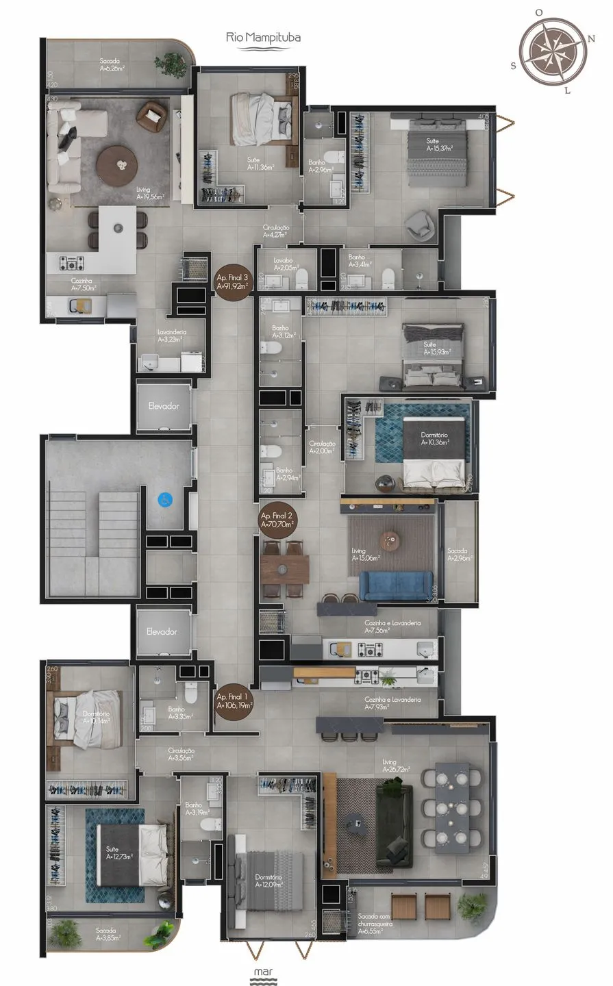 Apartamento para venda no bairro Predial em Torres