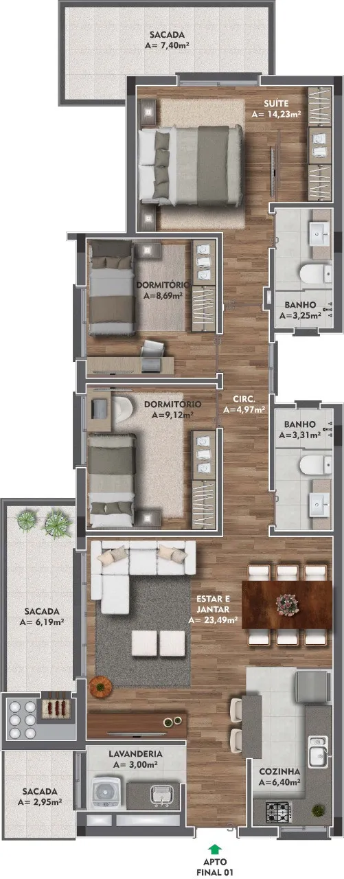 Apartamento para venda no bairro Cruzeiro em Caxias do Sul