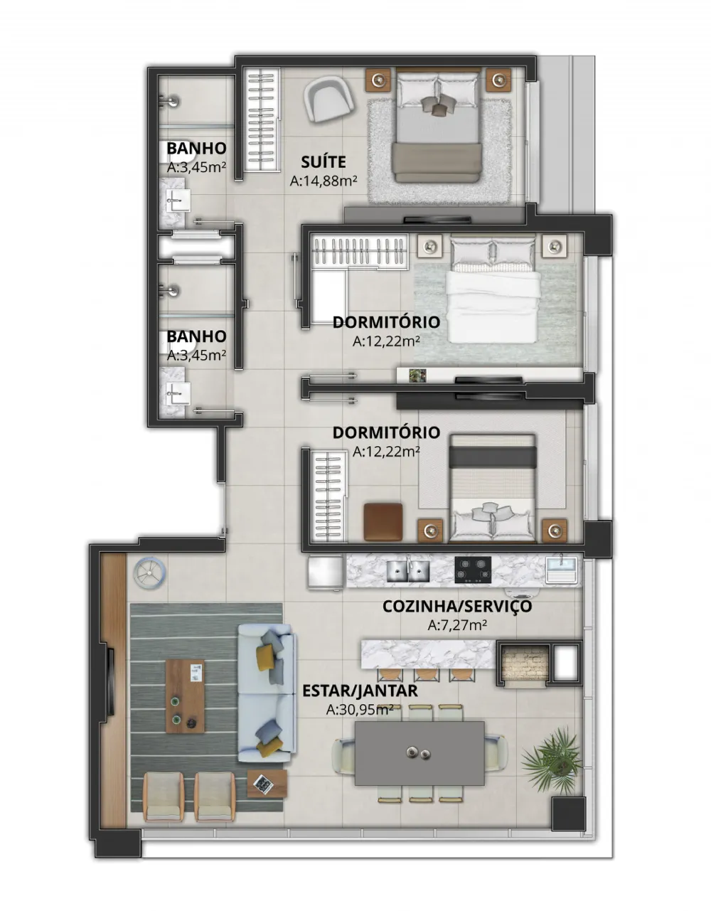 Apartamento para venda no bairro Centro em Torres