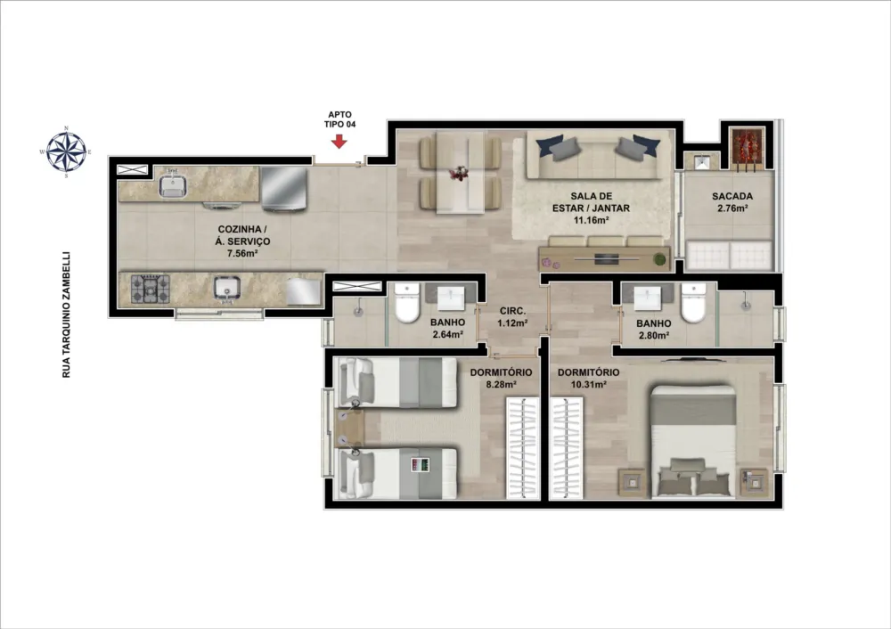 Apartamento para venda no bairro Nossa Senhora de Lourdes em Caxias do Sul