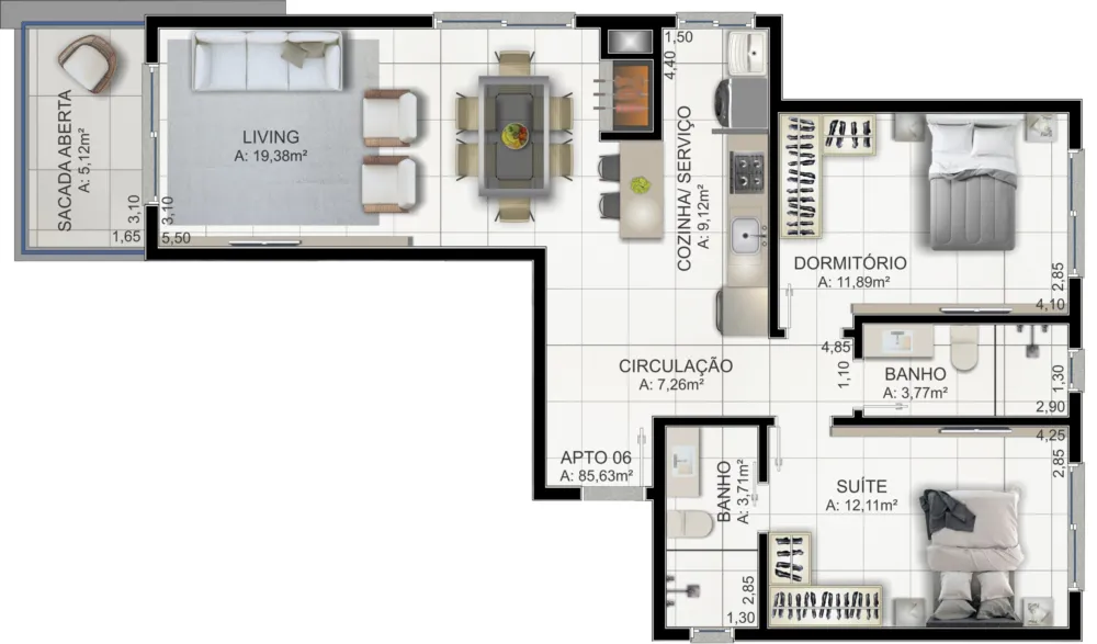 Apartamento para venda no bairro Praia da Cal em Torres