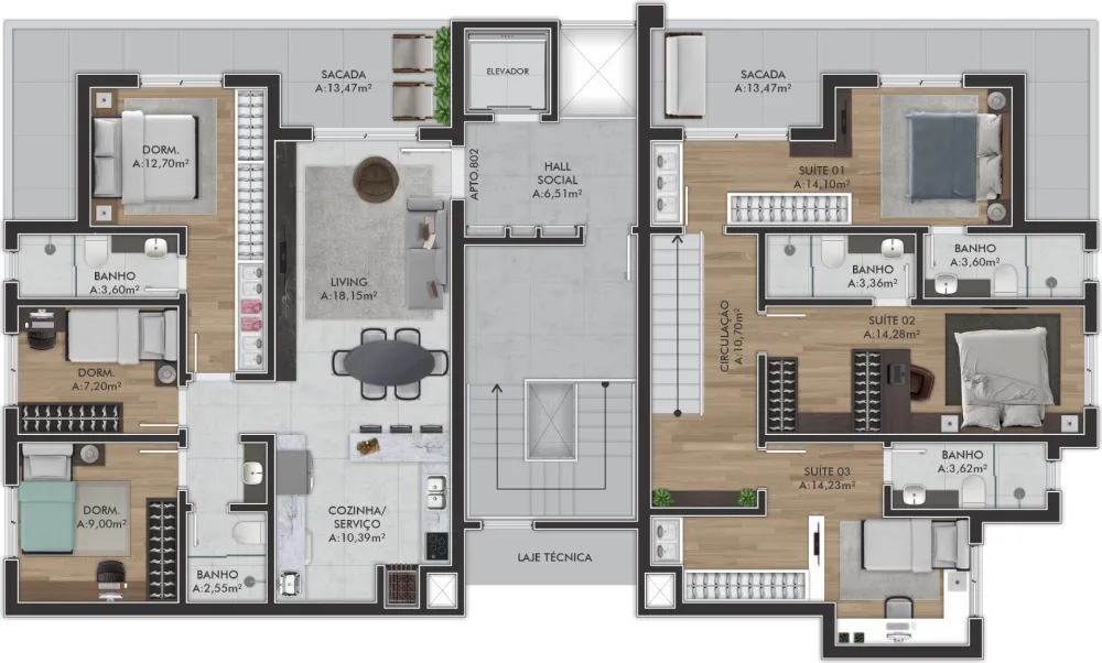 Apartamento para venda no bairro Nossa Senhora de Lourdes em Caxias do Sul
