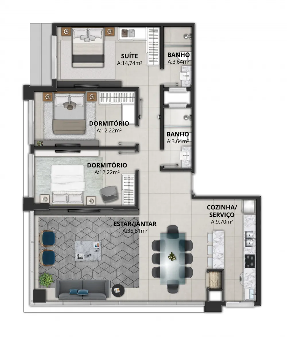 Apartamento para venda no bairro Centro em Torres