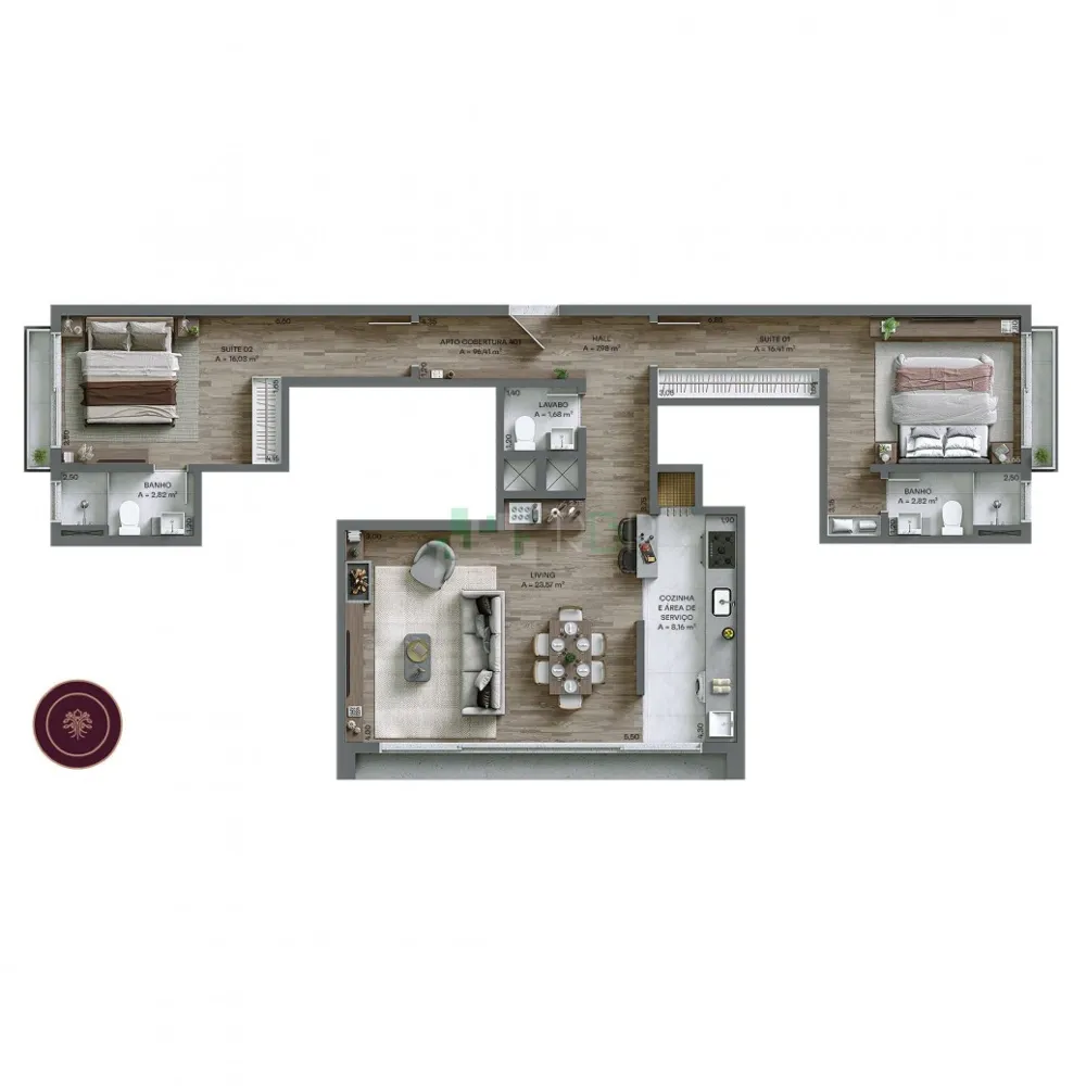 Apartamento Temático Montalcino Gramado - 1 ou 2 suítes - Para Amantes de Vinho!