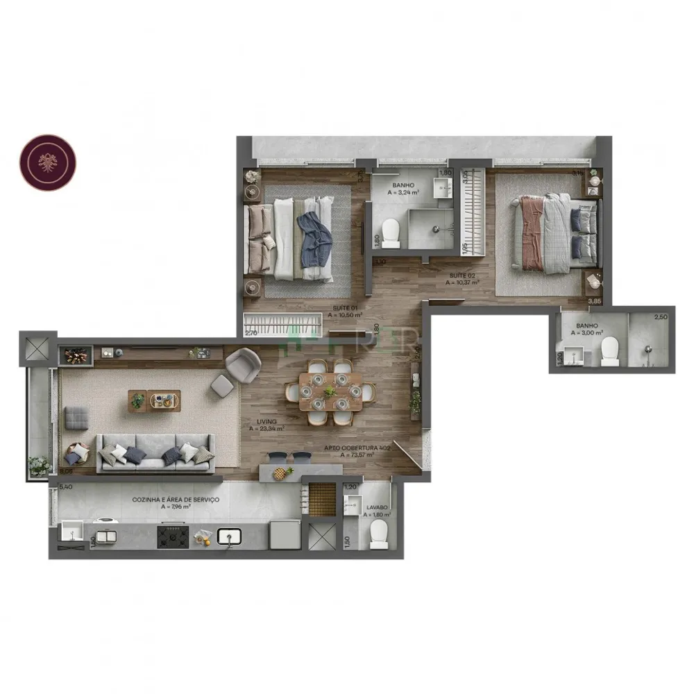 Apartamento Temático Montalcino Gramado - 1 ou 2 suítes - Para Amantes de Vinho!