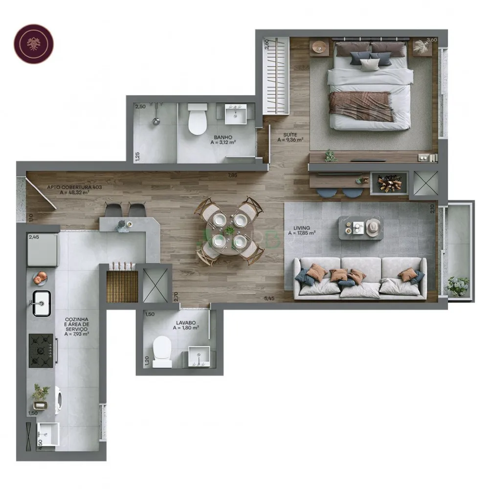 Apartamento Temático Montalcino Gramado - 1 ou 2 suítes - Para Amantes de Vinho!