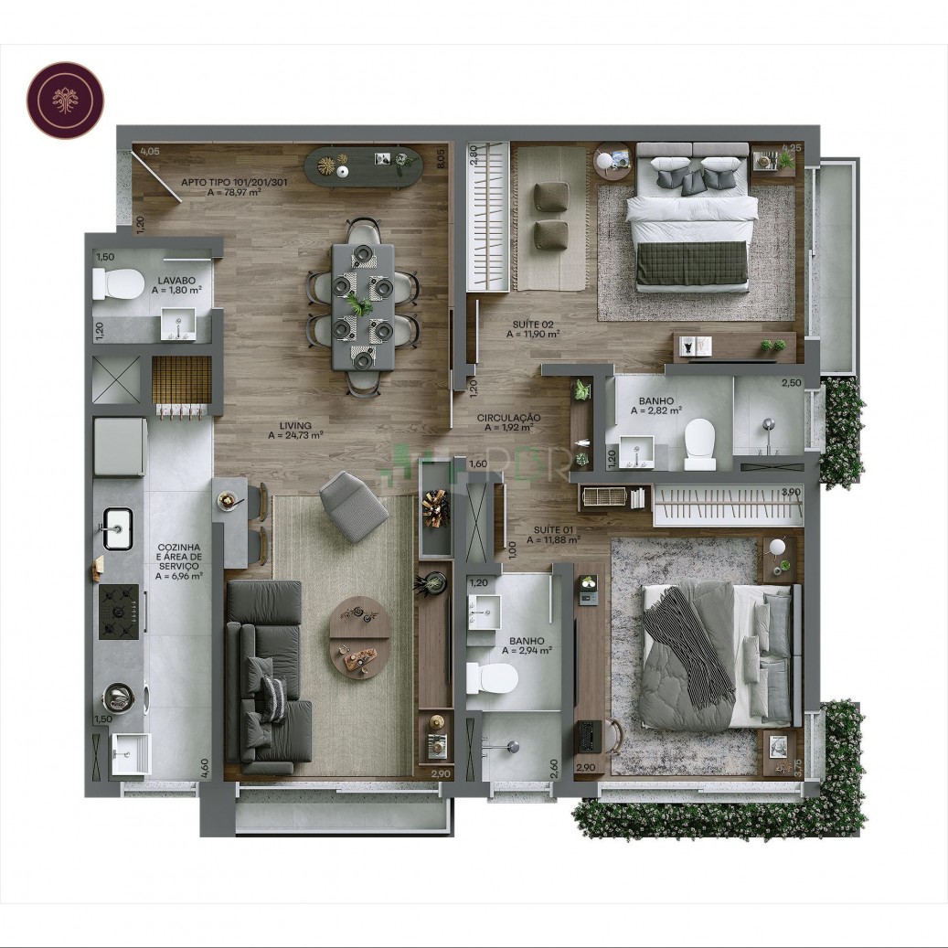 Apartamento Temático Montalcino Gramado - 1 ou 2 suítes - Para Amantes de Vinho!